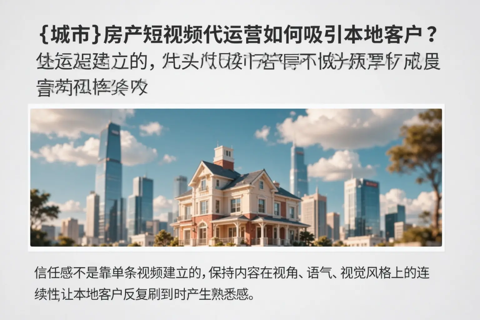 上海房产短视频代运营如何吸引本地客户？