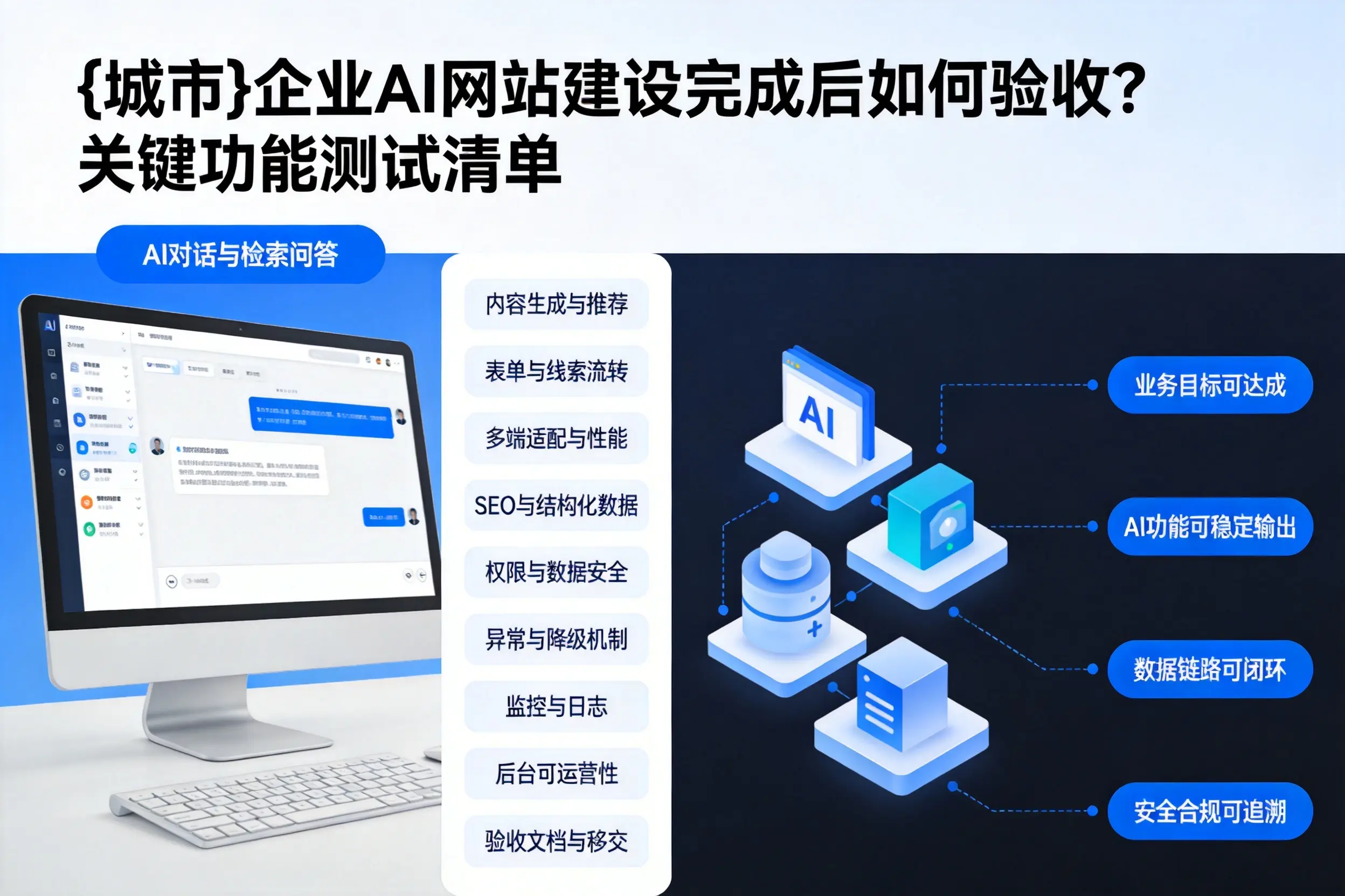 上海企业AI网站建设完成后如何验收?关键功能测试清单