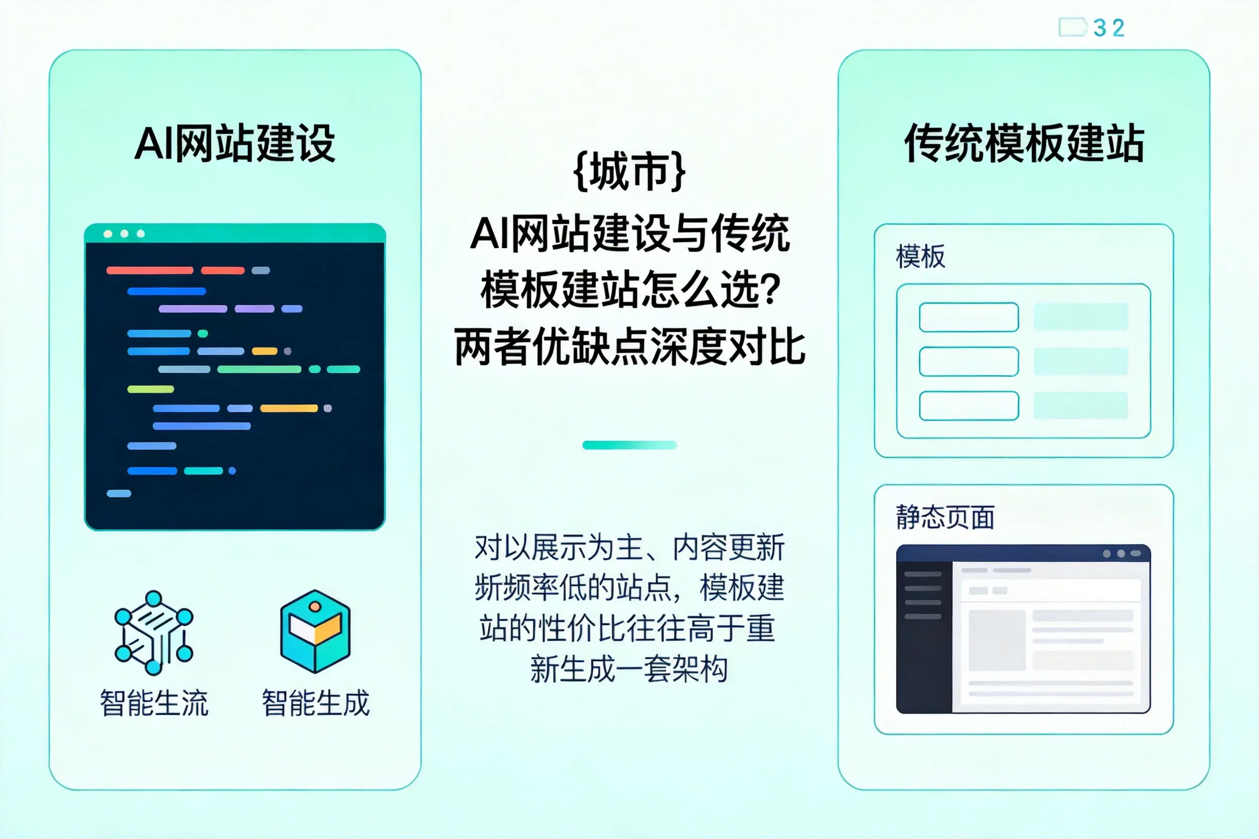 上海AI网站建设与传统模板建站怎么选？两者优缺点深度对比