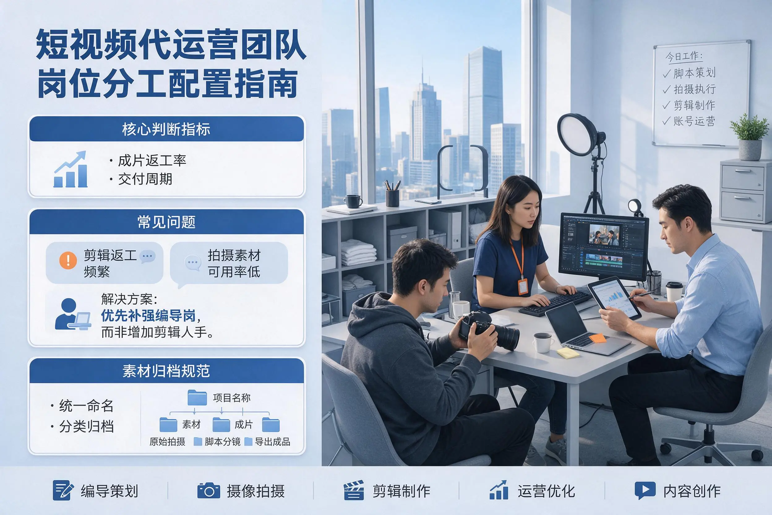 短视频代运营团队如何配置?上海企业岗位分工科普说明