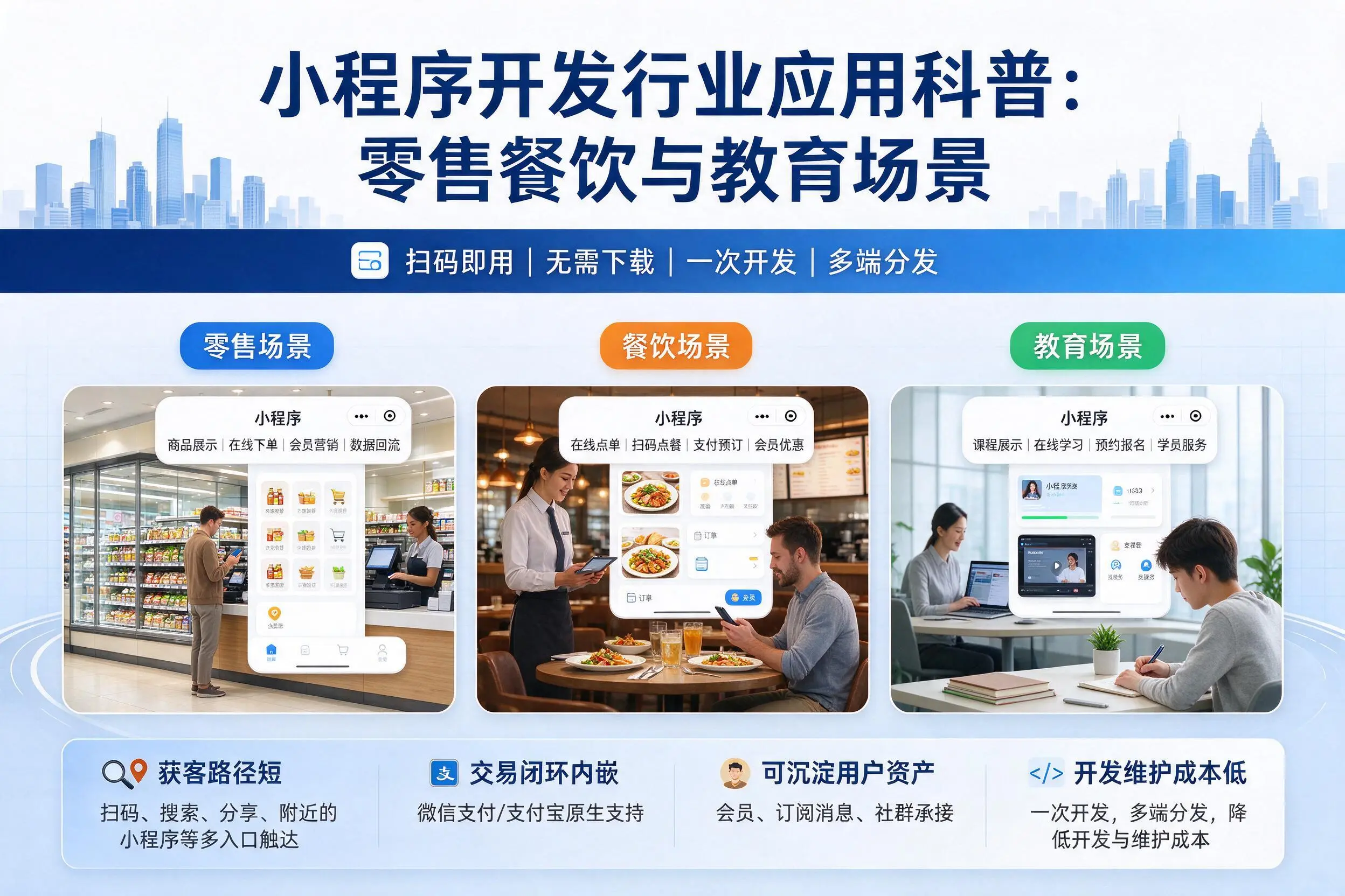 上海小程序开发行业应用科普：零售餐饮与教育场景