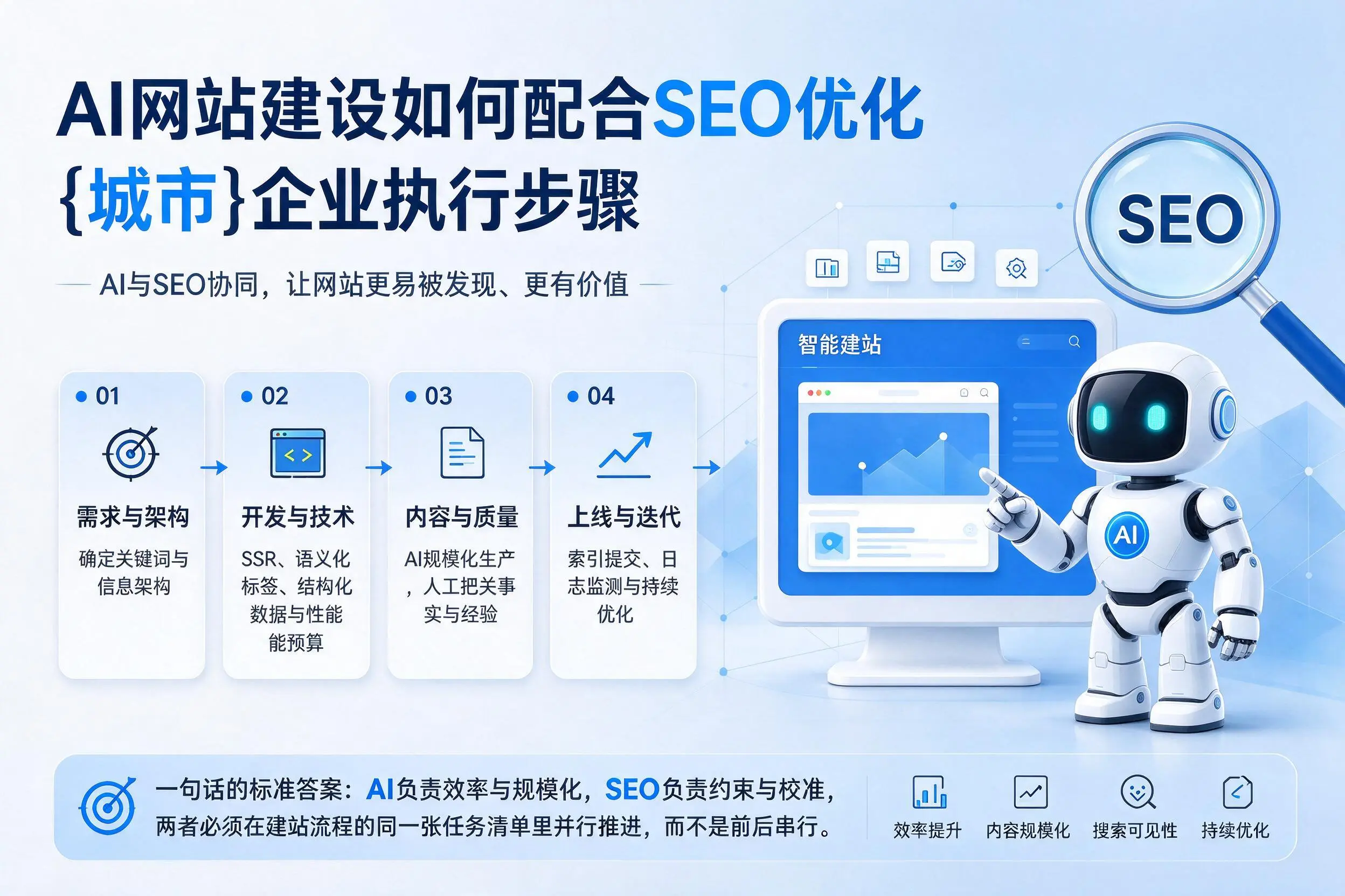 AI网站建设如何配合SEO优化,上海企业执行步骤
