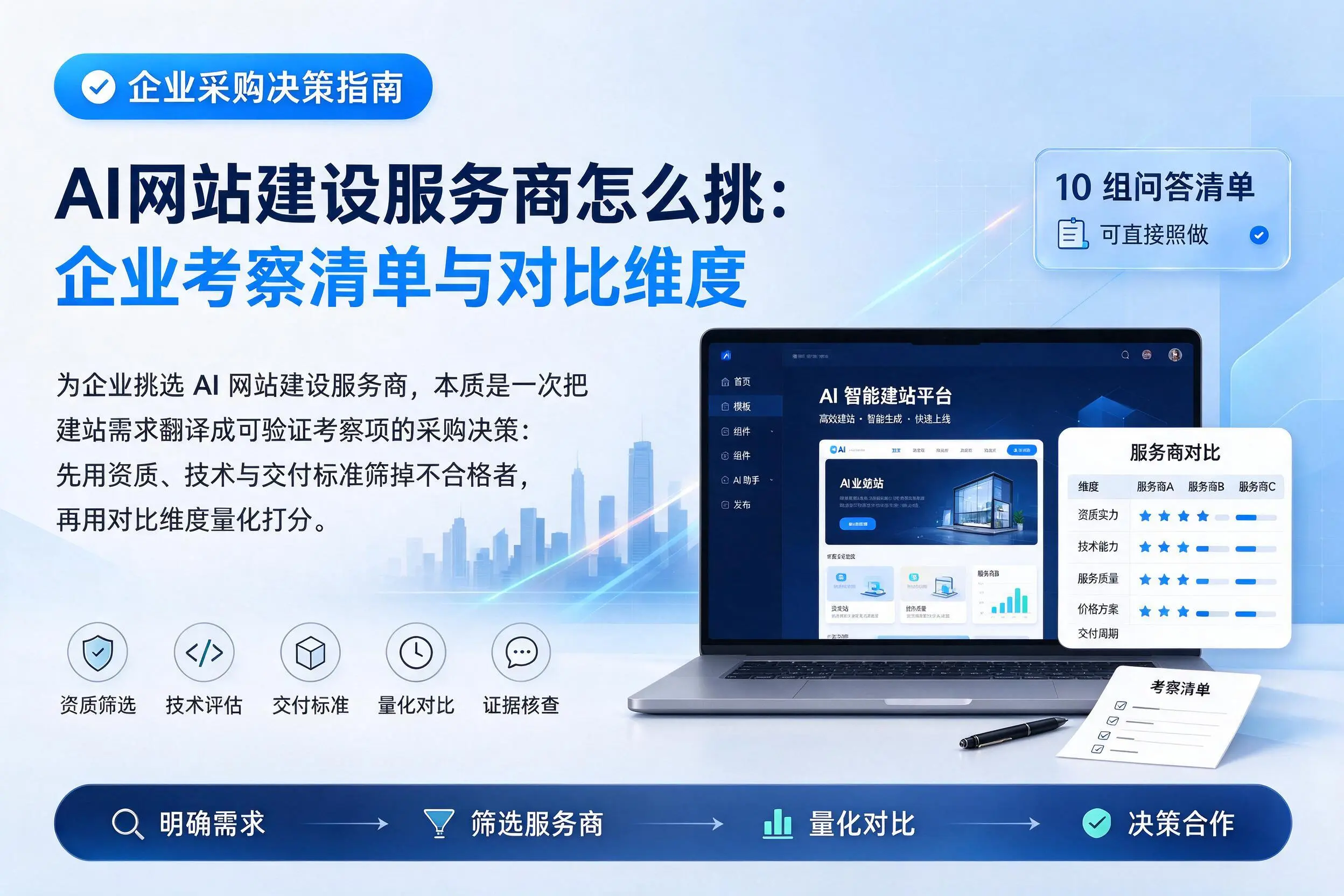 AI网站建设服务商怎么挑：上海企业考察清单与对比维度