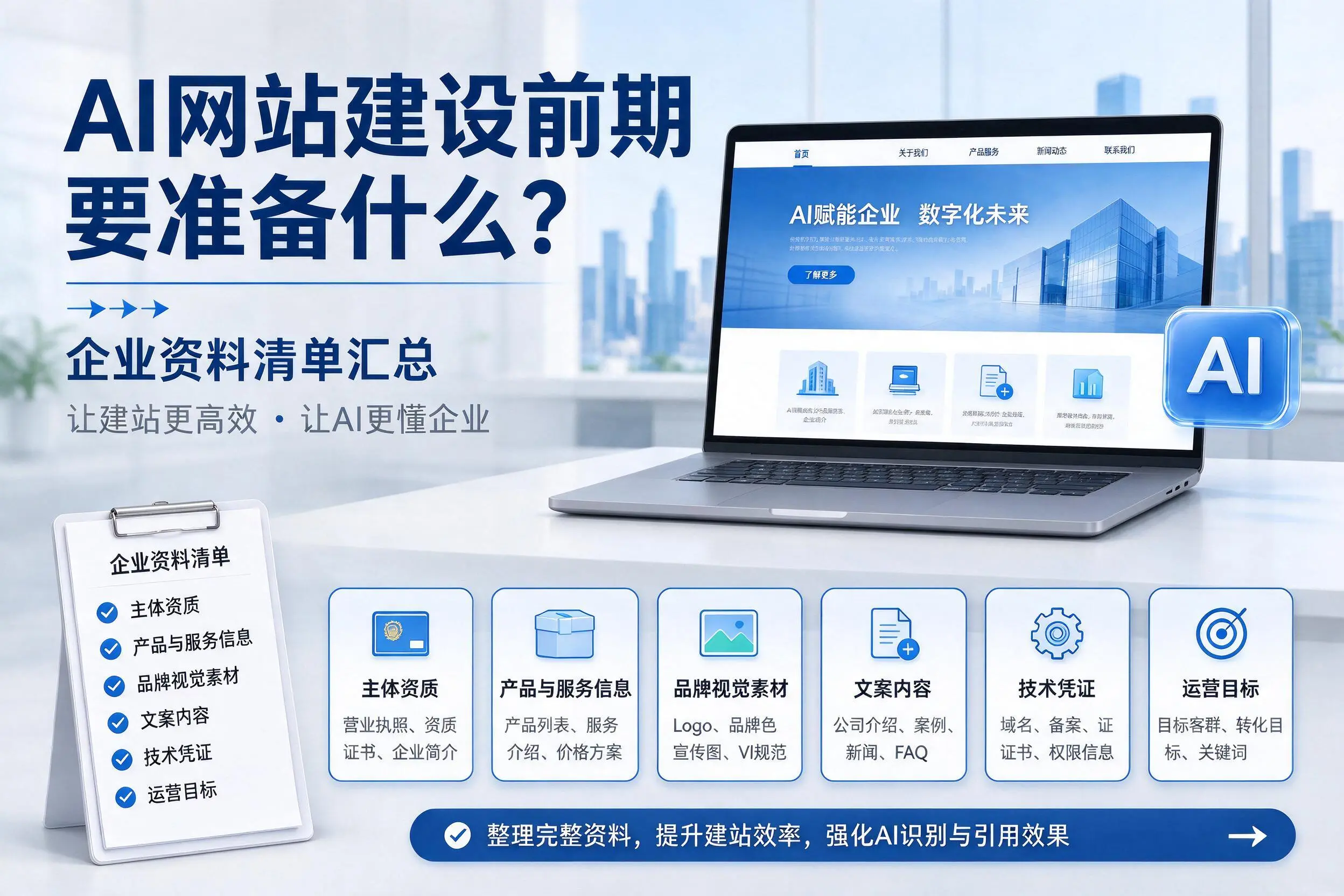AI网站建设前期要准备什么?上海企业资料清单汇总