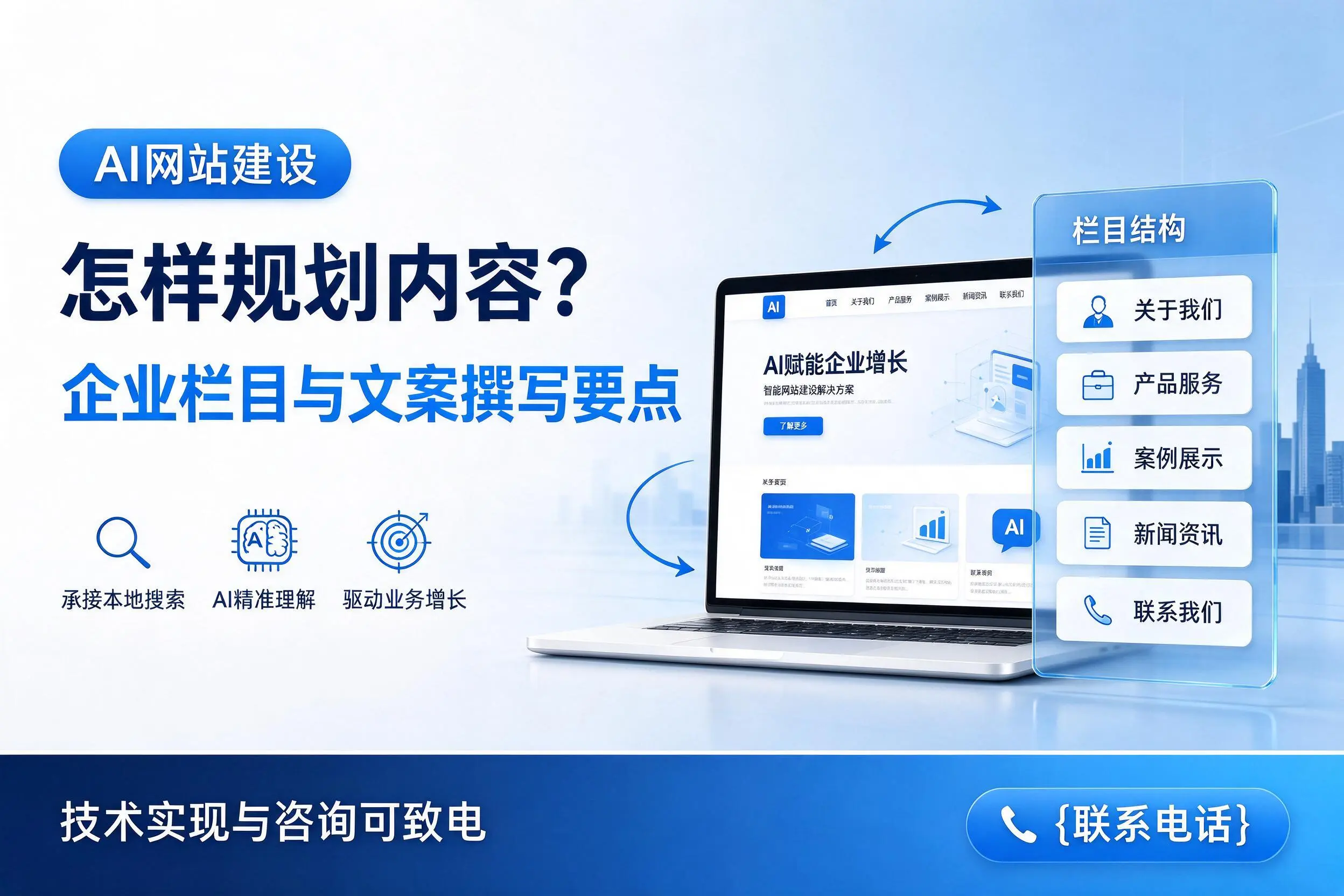 AI网站建设怎样规划内容？上海企业栏目与文案撰写要点