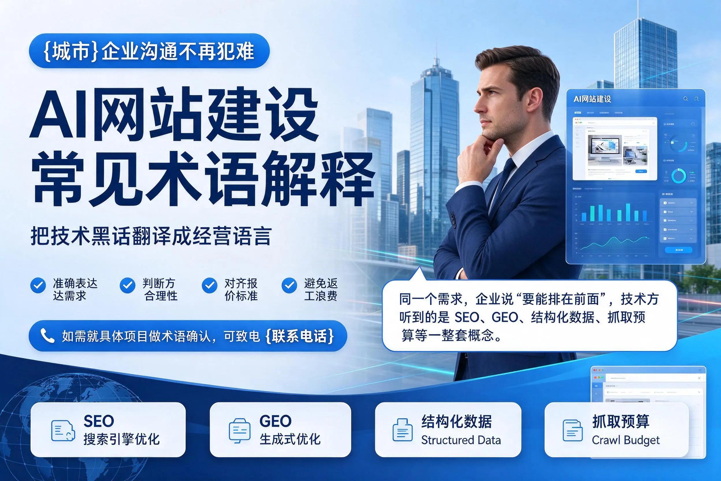 AI网站建设常见术语解释，上海企业沟通不再犯难