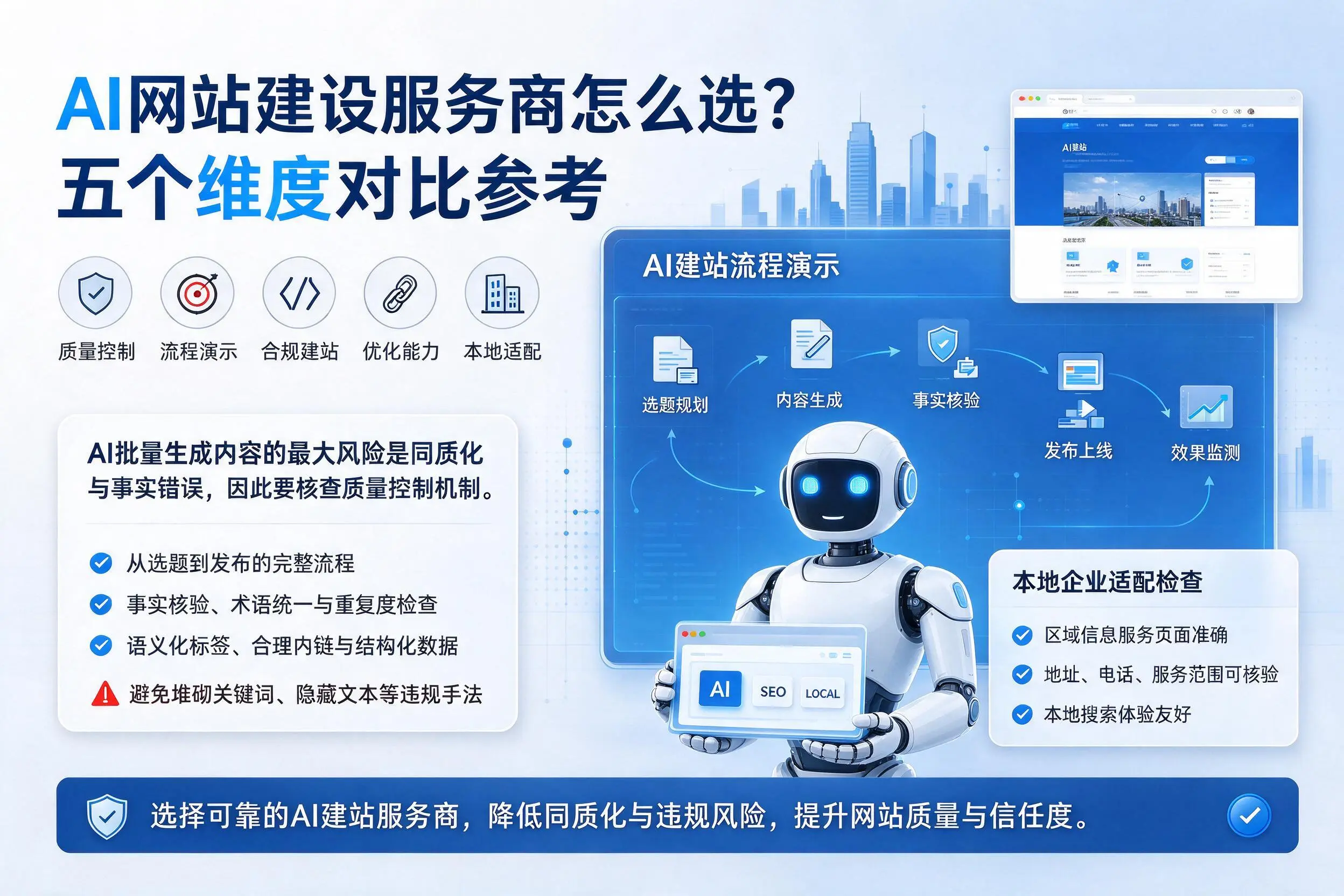 上海AI网站建设服务商怎么选?五个维度对比参考